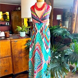 Colorful Geometric Maxi Dress